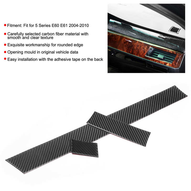 3 bucăți din fibră de carbon panou ornament pentru panou Decorat pentru BMW Seria 5 E60 E61 2004-2010 Auto Auto