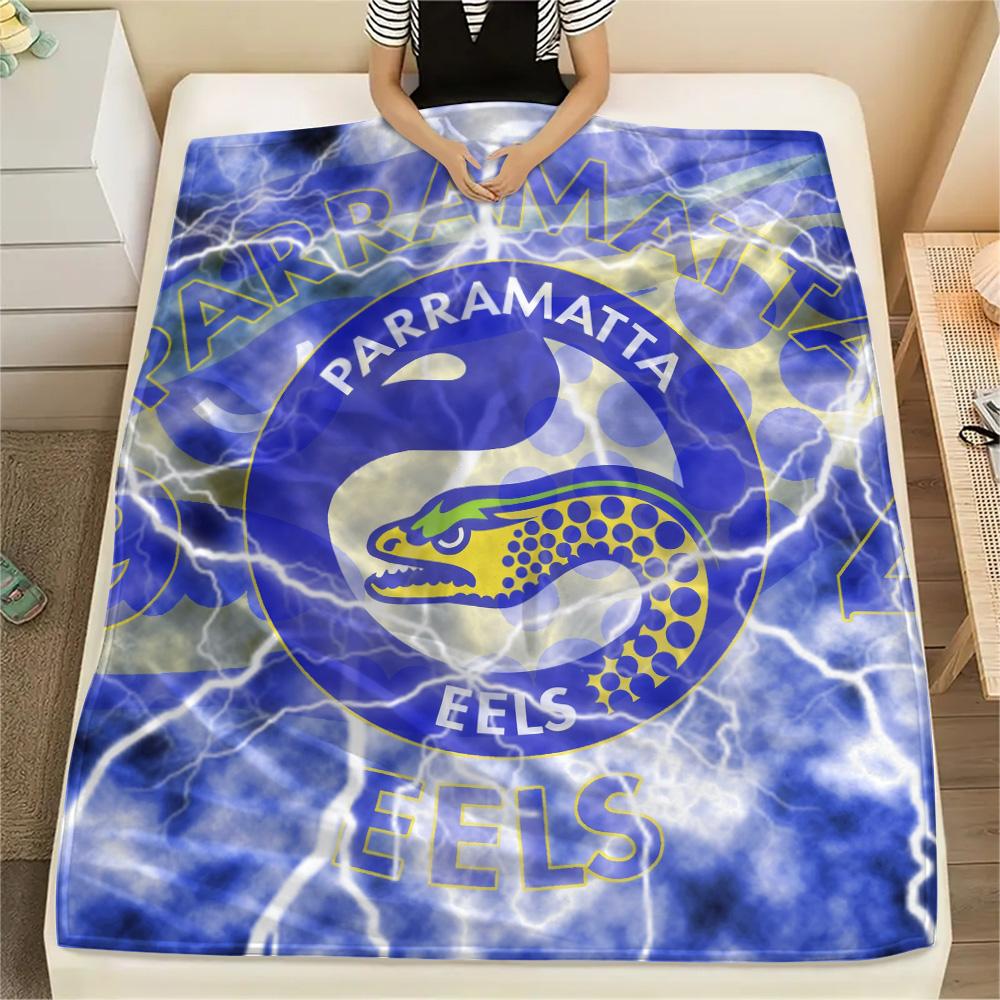 

Parramatta Eels Print Flannel Blanket, High quality Comfortable for All Seasons, Home Decor, Warmth and Comfort 80cm x 120cm
