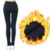 Leggings en Denim Imitation Oversize pour Femmes Hiver Flanelle Chauds Velours Plus Super Élastiques Pantalon Grande Taille Pantalon