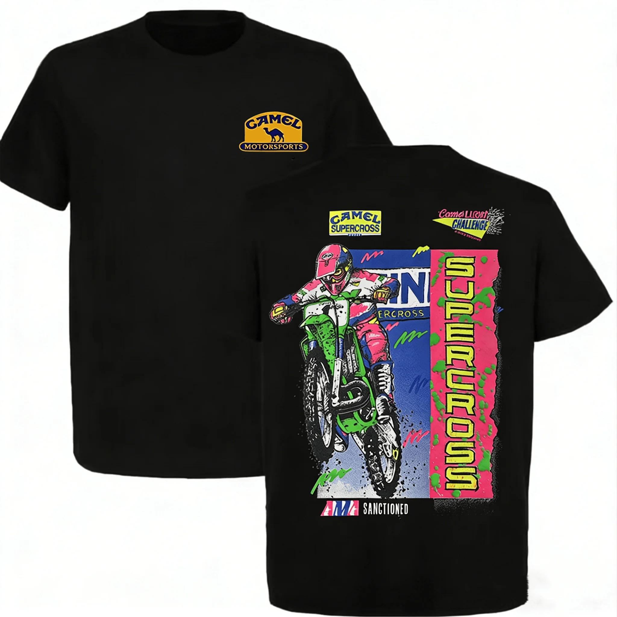 Featuring Camel Motorsports Logo on Front, Vintage Camel Supercross Motocross Rider Graphic, Coors Light Challenge, AMA Sanctioned Label 4XL