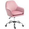 Velvet Feel Tub Office Chair With Seat Cushion Dark Pink