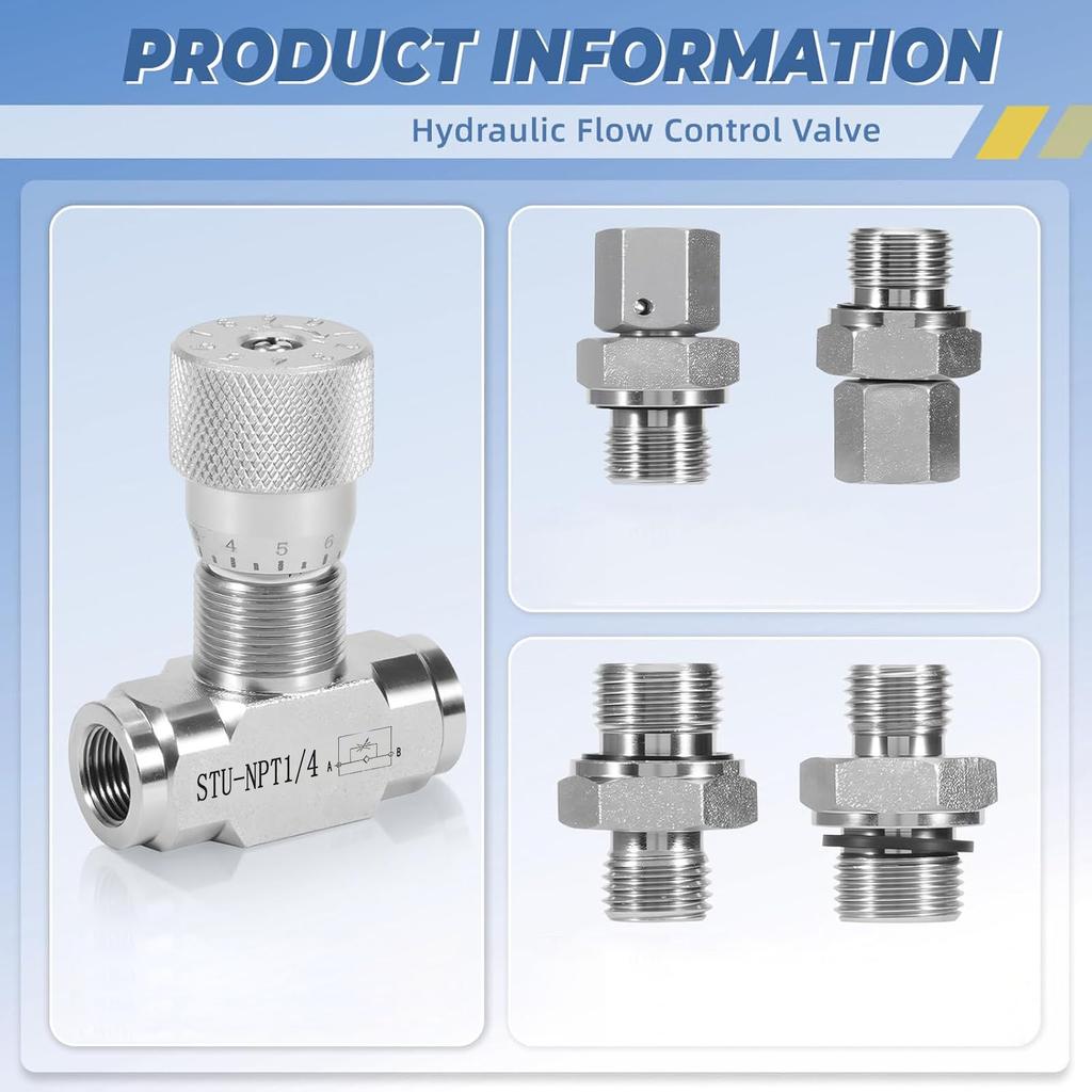 Hydraulic Flow Control Valve 1/4 Inch 5800PSI Alloy Steel Throttle Check Valve for Hydraulic Oil Gas