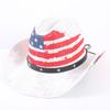 American Flag Cowboy Hat Popular Men's and Women's Sunshade Top Hat Independence Day Party Western Style Fashion Straw Hat