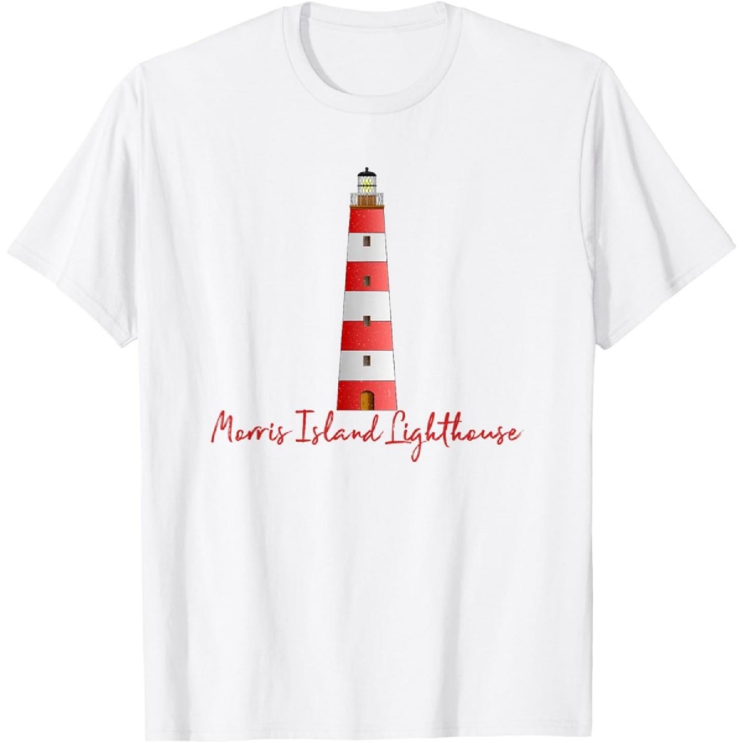 

Morris Island Lighthouse Nautical Marine Beach Historic T-Shirt XXXXXL білий