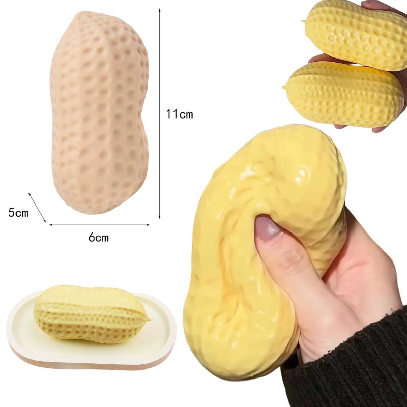Simulated Peanut Slow Rebound Squeeze Toy Fun Stress Relief ToyParty Holiday Gift ASMR Sensory Anti Stress Toys for Kids Adults
