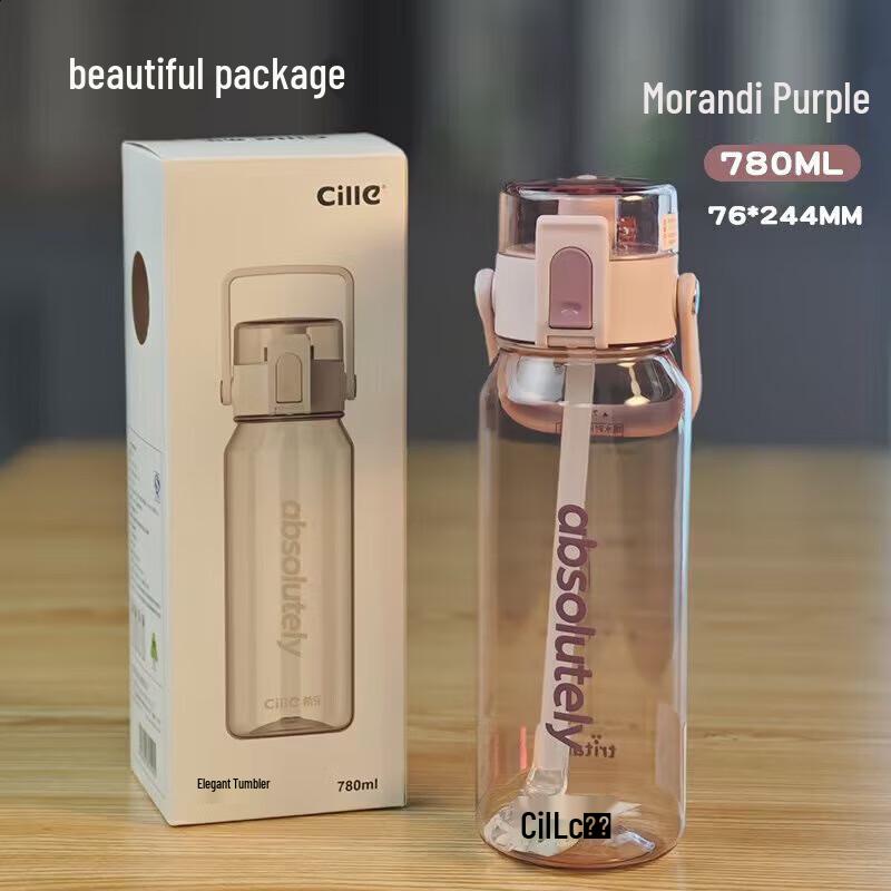 

Cille Plastic Straw Sports Water Bottle