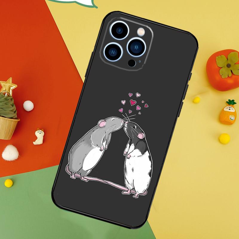Cute Cartoon Animal Rat Phone Case For iPhone 17 Pro Max 16 15 14 12 11 13 Pro Max Plus 12 13 Mini 16e 17 Air Cover