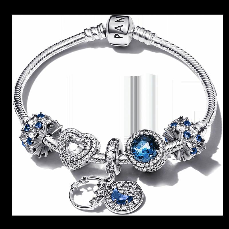 Pandora Shining Galaxy Set 925 Silver Bracelet Women's Silver Silver 19