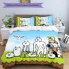 3pcs The Battle Cats pattern bedding set duvet cover set includes duvet cover &pillowcases, perfect all season bedroom decoration & gift