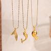 18K Gold Non-Fading Stainless Steel Dolphin Necklace for Women - Resort Style Clavicle Chain