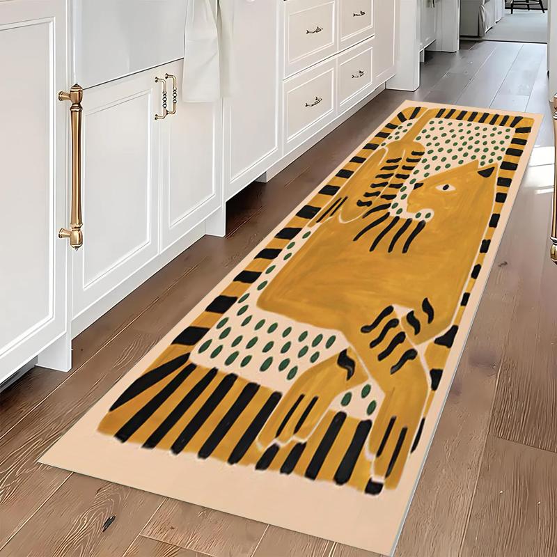 

2D Printing Hand Drawn Cute Tiger Pattern Carpet No Holiday Decoration Non Slip Door Pads Suitable for Home Use Living Room Area 40X120CM