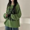 Women's Korean Style Waffle Hoodie - Casual Loose Fit, Autumn/Winter, Plus Velvet