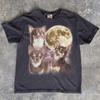 Drei Chihuahuas Heulender Mond Retro Grafik T-Shirt, Geschenk für Hundeliebhaber
