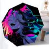 1 Stück Neon Wolf Lebendige Ohren Automatisches Öffnen/Schließen Regenschirm 8 Rippen Stabiler Rahmen, Tragbarer Reise Regenschirm für Damen & Herren, 062