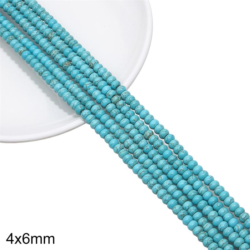 1 Strand 38CM Blue Turquoises Stone Chain Charm Beads Chain DIY Bracelet Necklace Jewelry Making