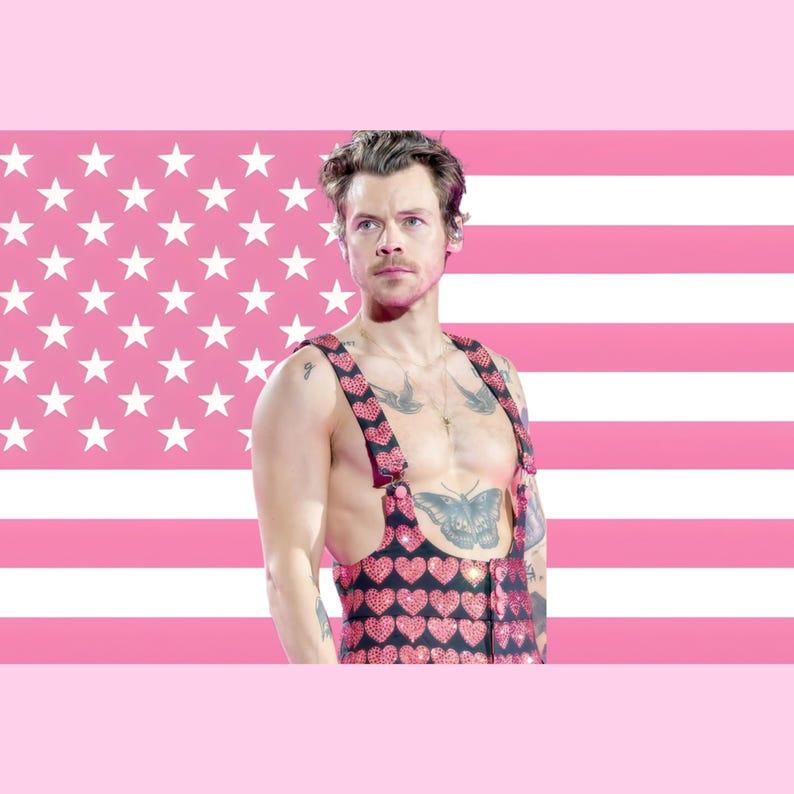 Pink American flag tapestry 75x100 чёрный