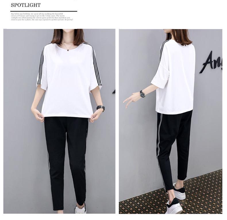 Women's Plus Size Summer Sportswear Set - 2026 New Style Pure Cotton Two-Piece Casual Outfit