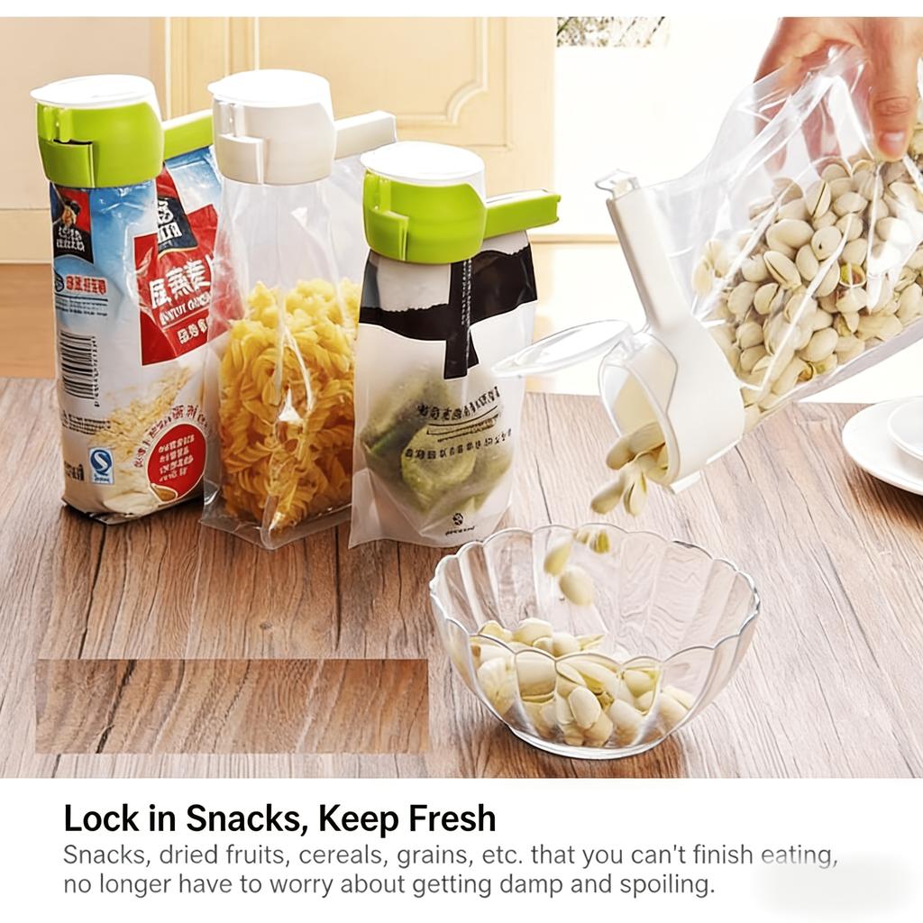 1 pezzo di Clip Sigillanti per Alimenti con Beccuccio Erogatore, Clip Sigillanti a Prova di Umidità per Snack e Fiocchi d'Avena, Sigillatore per Sacchetti da Cucina per la Freschezza, Clip Sigillanti