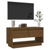 Vidaxl Szafka Pod Tv, Miodowy Brąz, 74X34X40 Cm, Lite Drewno Sosnowe