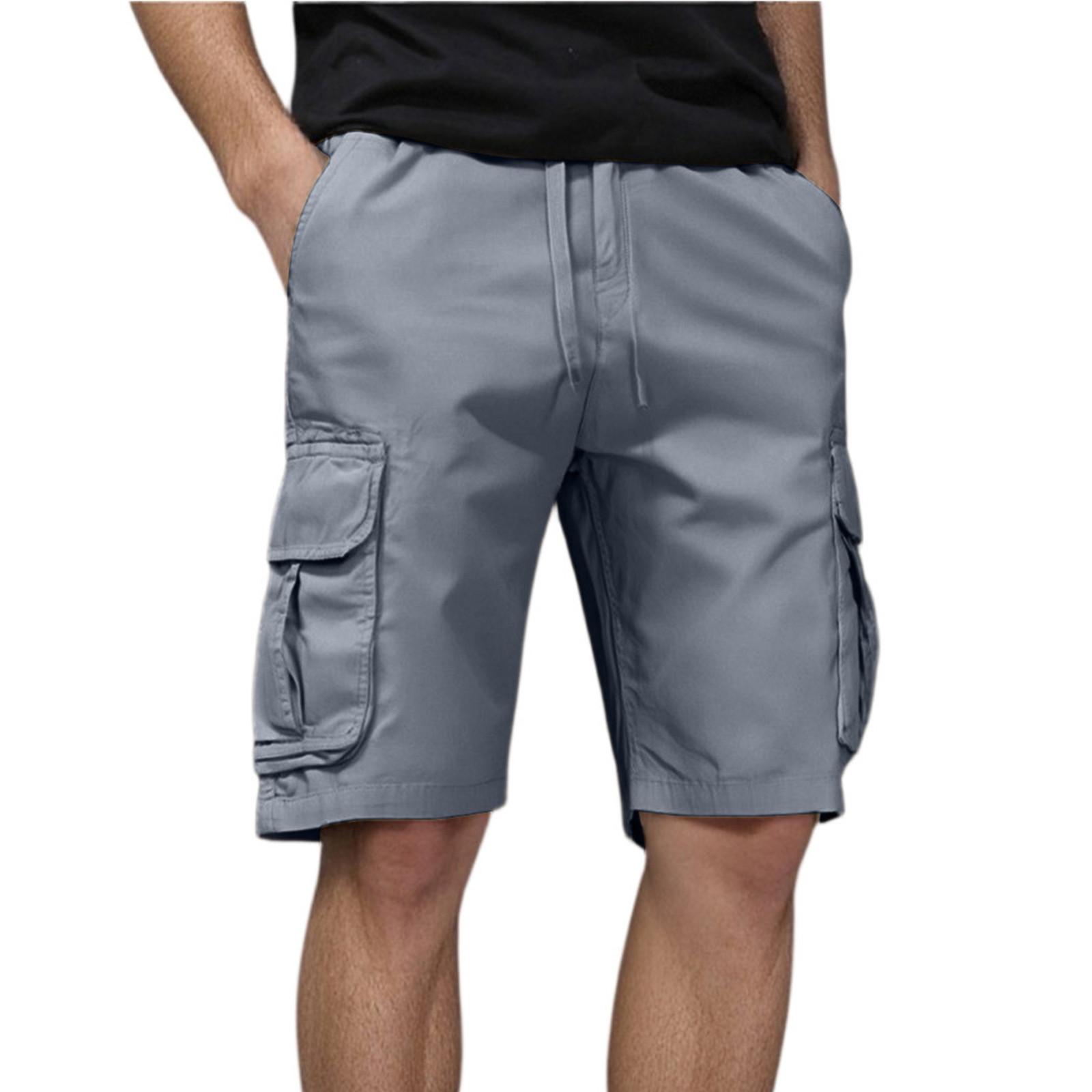 

Мужские летние большие повседневные свободные спортивные брюки пляжные шорты XL светло-серый