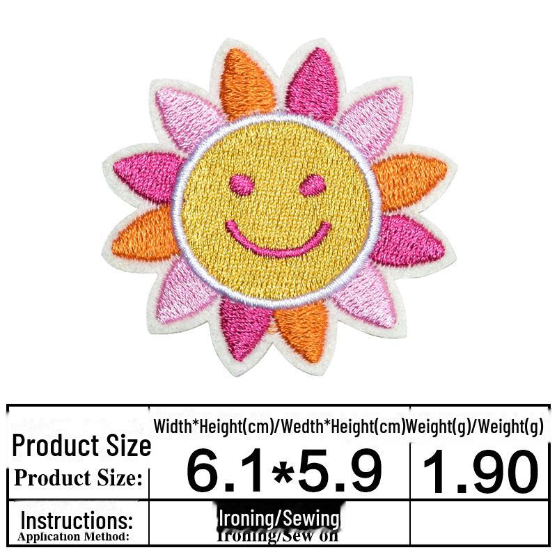 

Нашивка с вышитым изображением солнца и радуги для багажа, обуви и головных уборов