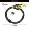 Master Lock Adjustable Cable Lock, 4 Keys, From 30 cm to 180 cm x 10 mm