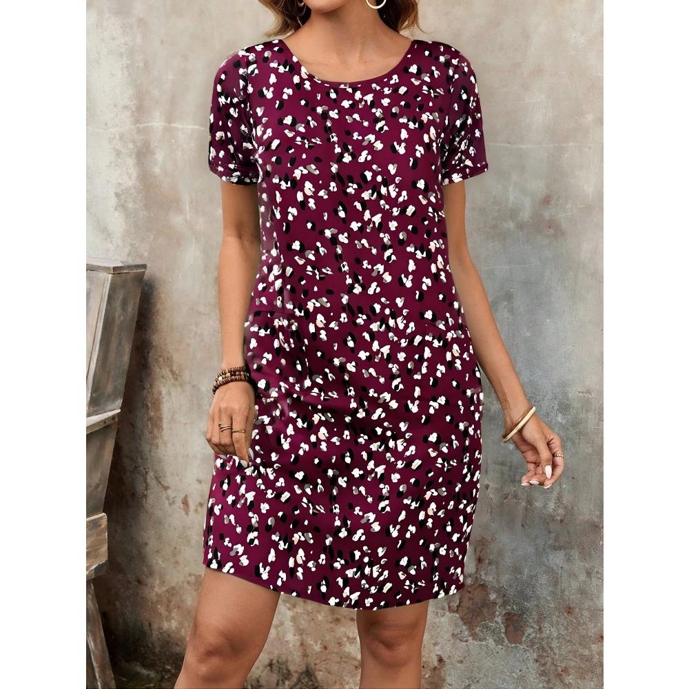 Fashion Casual Floral Print Women's Dress Short Sleeve Mini Dress Beach Vacation Dress Y2k Sexy Dress Casual Nightie Homewear