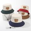 Cappello da Pescatore Leggero per Bambini - Cappello Solare Casual con Testa di Orso per Ragazzi e Ragazze - Primavera-Autunno