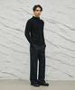 SIGNATURE Wool-Like No-Tuck Wide Fit Slacks [Navy Stripe]