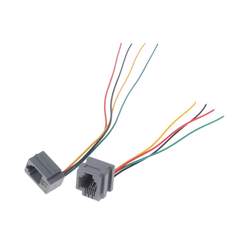 5PCS 616E 623k 616M 641D RJ11\RJ12\RJ45 Female Socket for Internet Phone With Cable 15cm