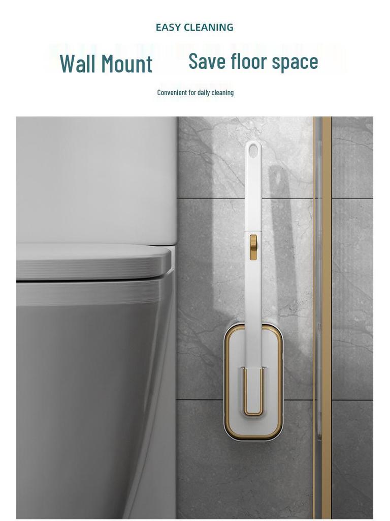 Wall-Mounted No-Dead-Corner Cat Ear Toilet Brush for Home Use