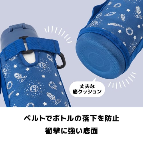 Atlas Water Bottle, 850ml/810ml Capacity, Insulated, Cold, and Hot, Lightweight, for Kids and Children, Includes Cup, 2-Way Design, Pouch, Navy, Aquag