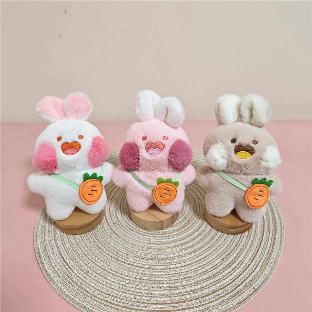 Adorable Dudu Bunny Plush Crossbody Carrot Bag Cute Stuffed Rabbit Toy Keychain