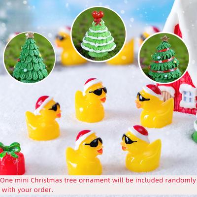Christmas Ornaments ,Christmas Tree & 10pcs Ducks for Desk Pot Landscape Garden Car Home Decoration