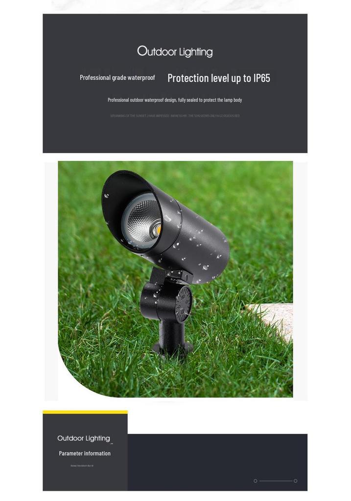 Waterproof Outdoor Tree Spotlight with Garden Ground Plug, Lawn Floodlight for Courtyard Landscapes