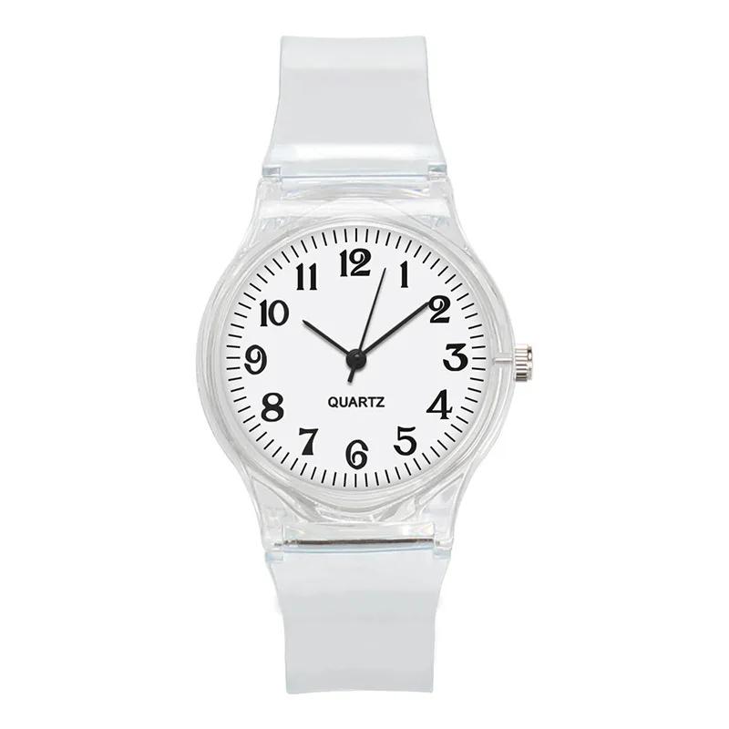 Casual Fashion Women Lady Silicone Jelly Quartz Watch Women Lovely Wristwatch Transparent Summer Candy Color Student Clock