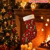Christmas decoration fireplace hanging stocking1pc 2D Flat Holiday Party Christmas Stocking with Holly Ornamen
