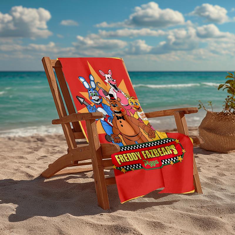Ultra-Soft Beach Towel with Freddy Theme,Ideal for Pool - Camping, Diving - Perfect Travel Essential, Vibrant Beach Towel.
