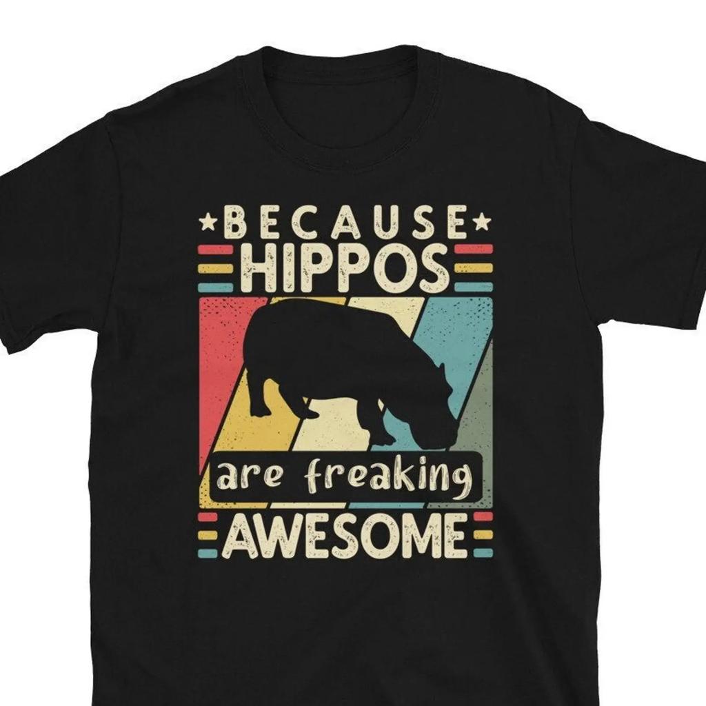 Retro Vintage Because Hippos Are Freaking Awesome Funny T Shirt For Hippopotamus Hippo Lover Casual Vintage Soft