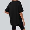 T-Shirts für Damen Plissiertes R-Ausschnitt Schick Lässige Blusen Druck Kurzarm Sommeroberteile Lockere Passform