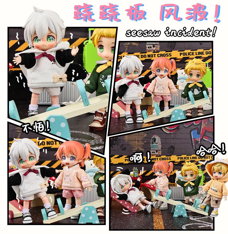 OB11 Doll Clothes Cute Cartoon Puppy Sweatshirt Hooded Jacket for Molly, YMY Body, UFDOLL, GSC, 1/12bjd Toy Accessories