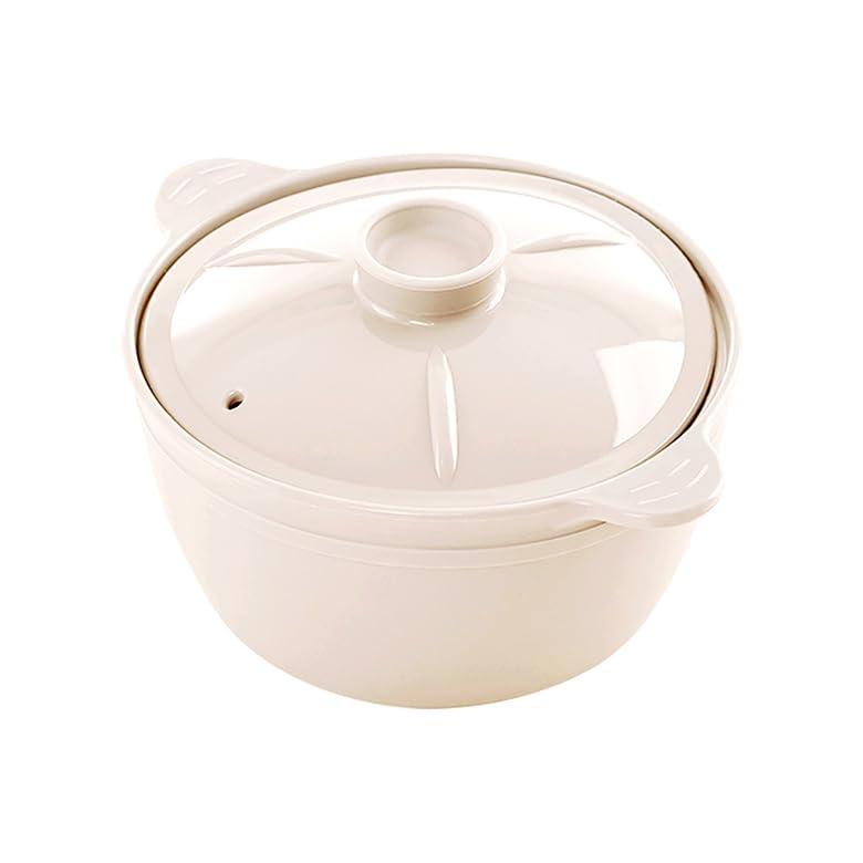Silicone Steamer for Microwave Steamer for and Noodles Cooking, Single-Serving Pot, Steaming, Stewing, (Ivory, 500ml)