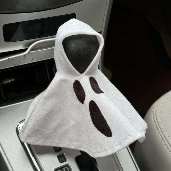 Halloween Ghost Gear Shift Hoodie Funny Car Gear Knob Cover Handbrake Sleeve Spooky Car Interior Accessory