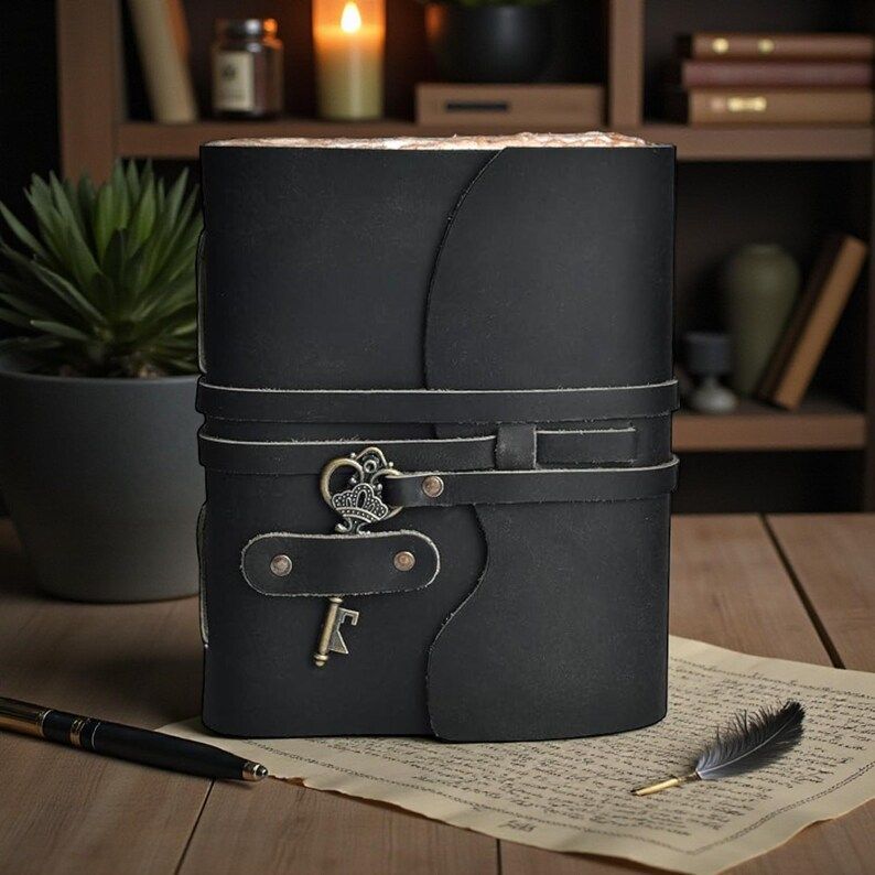 

Leather Journal – Handmade Vintage Deckle Edge Notebook 7 x 5 inch