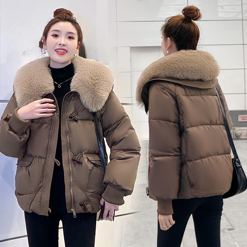 Loose Cotton-padded Winter Clothes, Fashion Big Fur Collar Cotton-padded Jacket, Women's Autumn and Winter Padded Jacket, Short Jacket