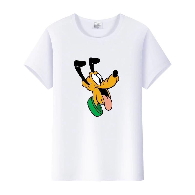 Casual Cartoon Goofy Pluto Clothes Plus Size T-shirt Summer White Tees 90S Tops Harajuku Blouses Tshirt Unisex