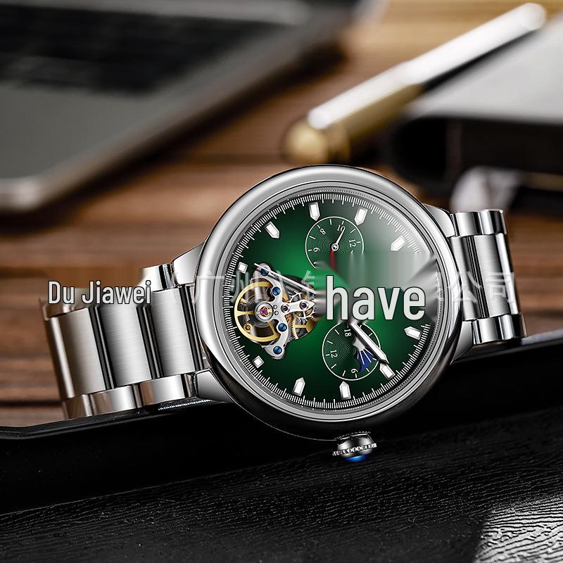 DURRENWEI Men's Blue Balloon Automatic Tourbillon Watch - Waterproof & Luminous