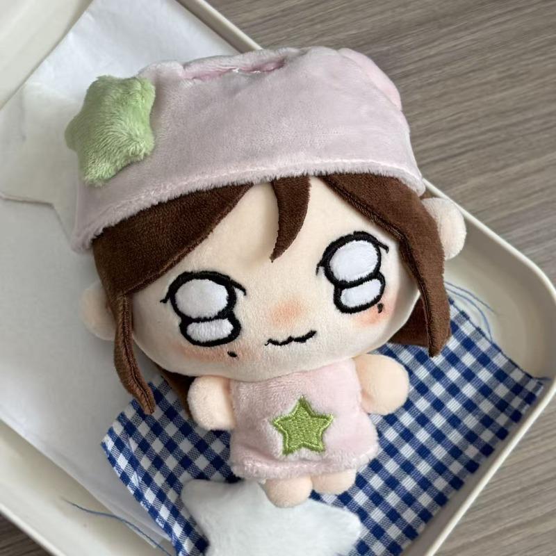 IVE Kpop Plush Doll 10cm Handmade Chibi Cotton Dolls Star Pajama Sleep Hat Mini Stuffed Keychain Pendant Cute Idol Merch Collectible Gift for IVE Fans