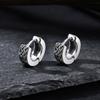 Pendientes de Aro Runas Vikingas Nórdicas Retrol para Hombres, Huggies Clásicos de Acero Inoxidable con Nudo Celta, Regalos de Joyería Punk Cool