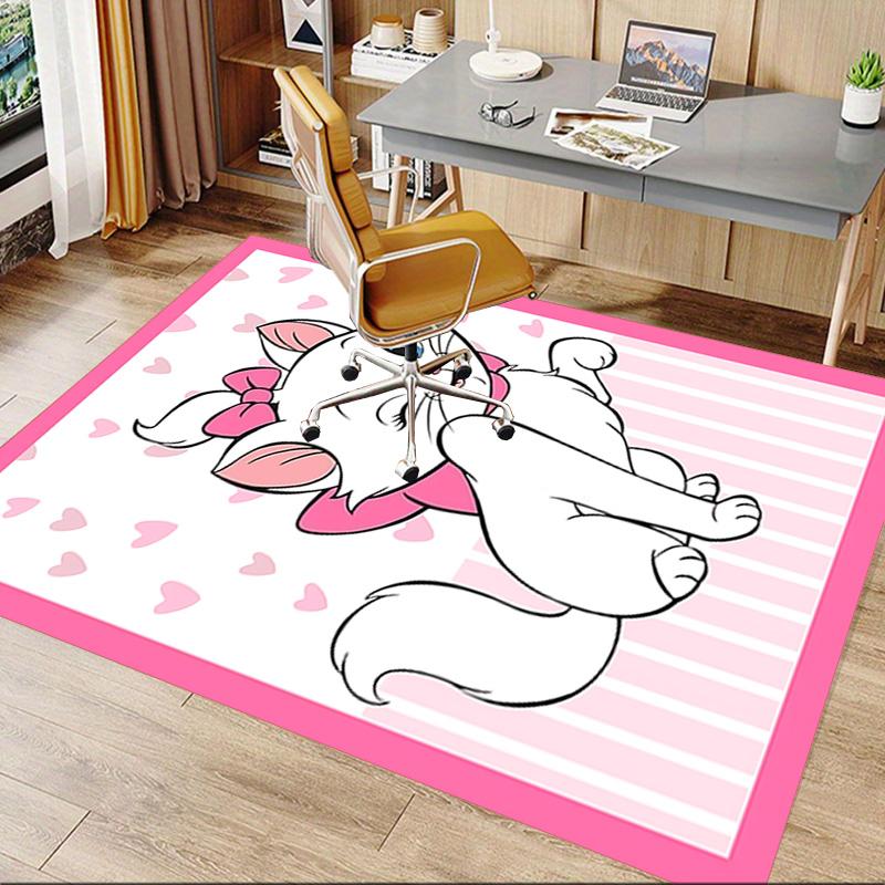1pc Pink Heart Aristocats Carpet for Playroom Bedroom Living Room Sofa Home Decor,kids Game Area Rug Non-slip Floor Mat Y728135